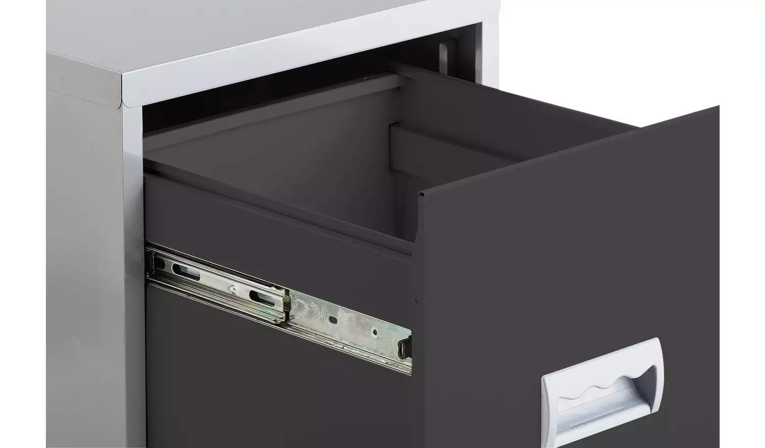 Pierre Henry 2 Drawer Metal Filing Cabinet - Silver & Black