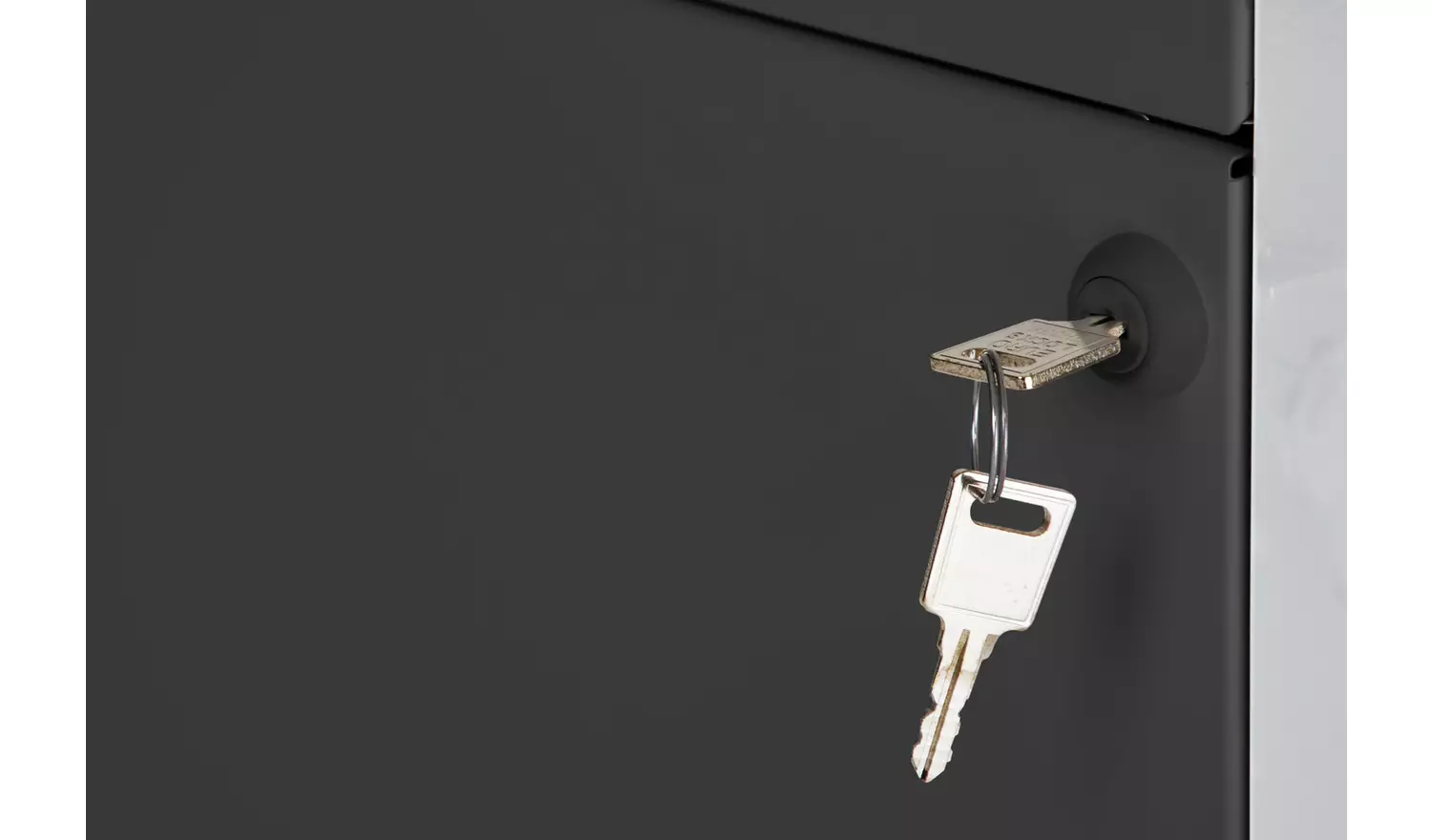 Pierre Henry 2 Drawer Metal Filing Cabinet - Silver & Black