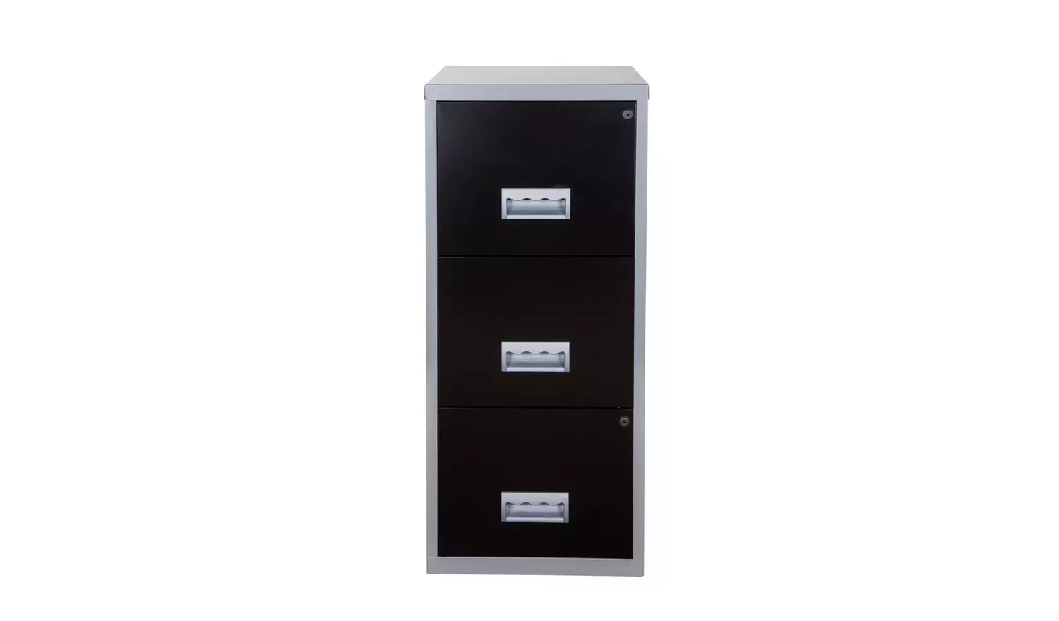 Pierre Henry 3 Drawer Maxi Filing Cabinet - Silver & Black