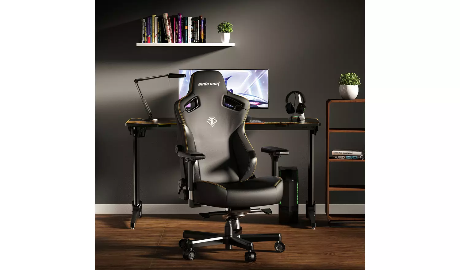 Anda Seat Kaiser PVC Office Gaming Chair - Black