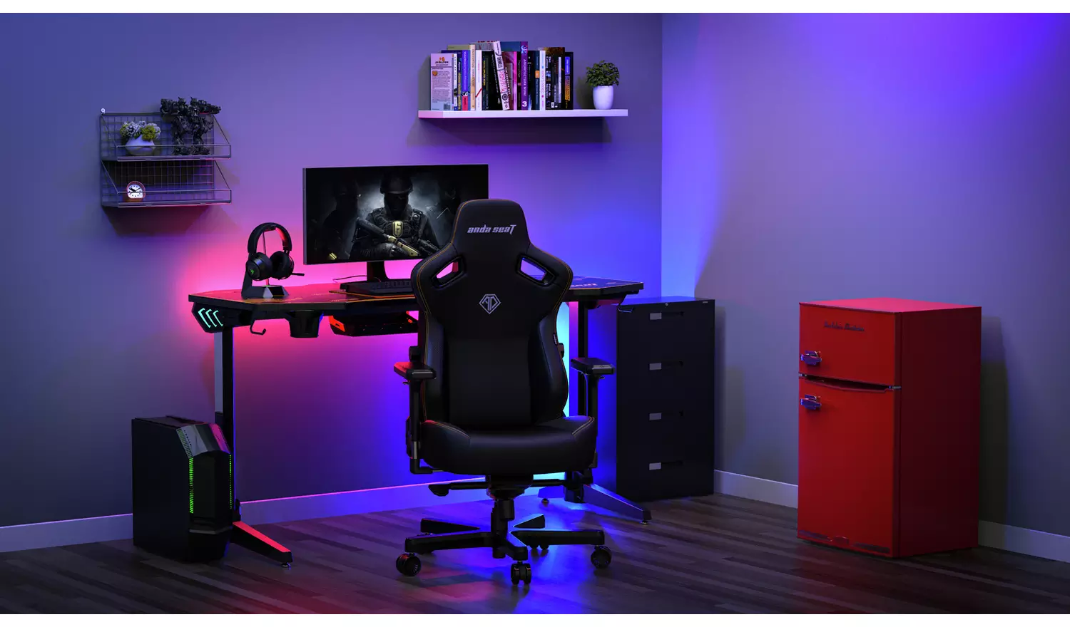 Anda Seat Kaiser PVC Office Gaming Chair - Black