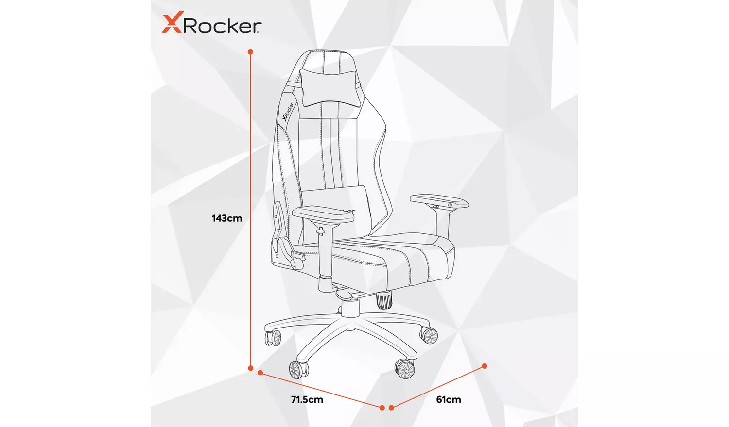 X Rocker Onyx Office Gaming Chair - Black & Red
