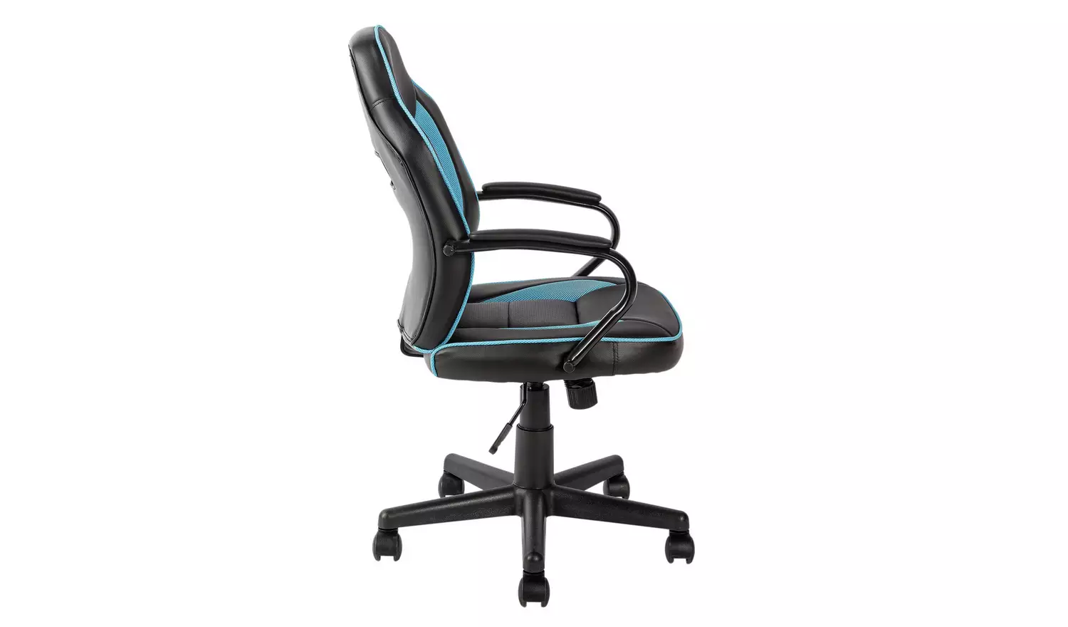 Argos Home Faux Leather Mid Back Gaming Chair - Blue & Black