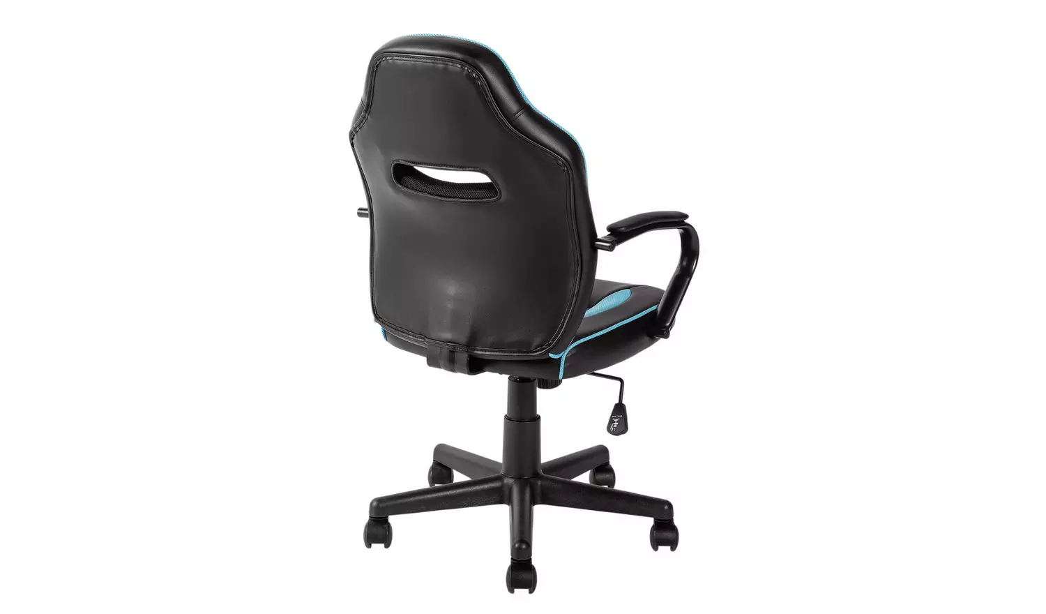 Argos Home Faux Leather Mid Back Gaming Chair - Blue & Black