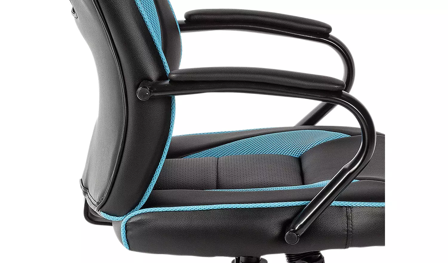 Argos Home Faux Leather Mid Back Gaming Chair - Blue & Black