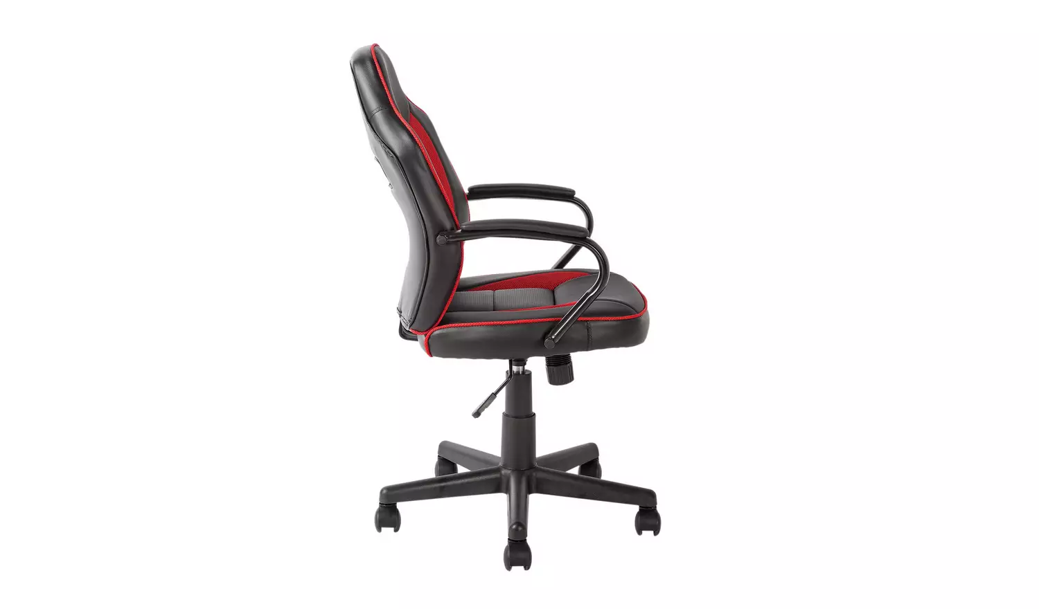 Argos Home Faux Leather Mid Back Gaming Chair - Red & Black