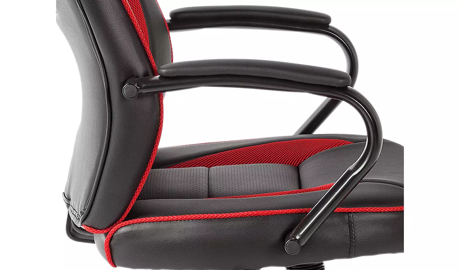 Argos Home Faux Leather Mid Back Gaming Chair - Red & Black
