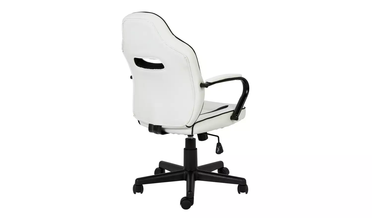 Argos Home Faux Leather Mid Back Gaming Chair -White & Black