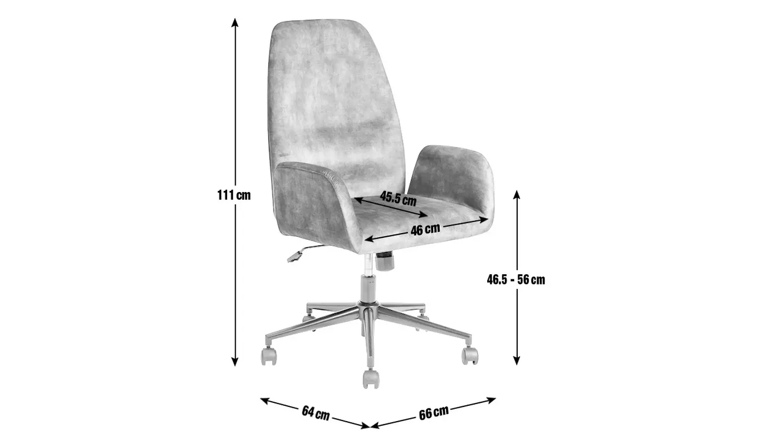 Habitat Clarice Velvet Office Chair - Black