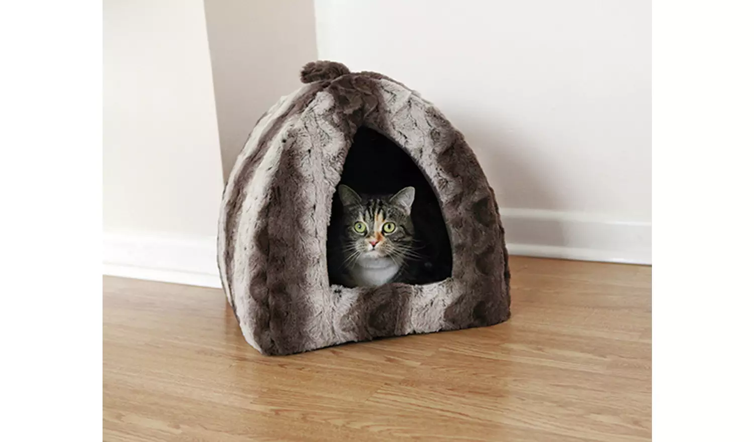 Rosewood Swirl Cat Top Igloo - Medium