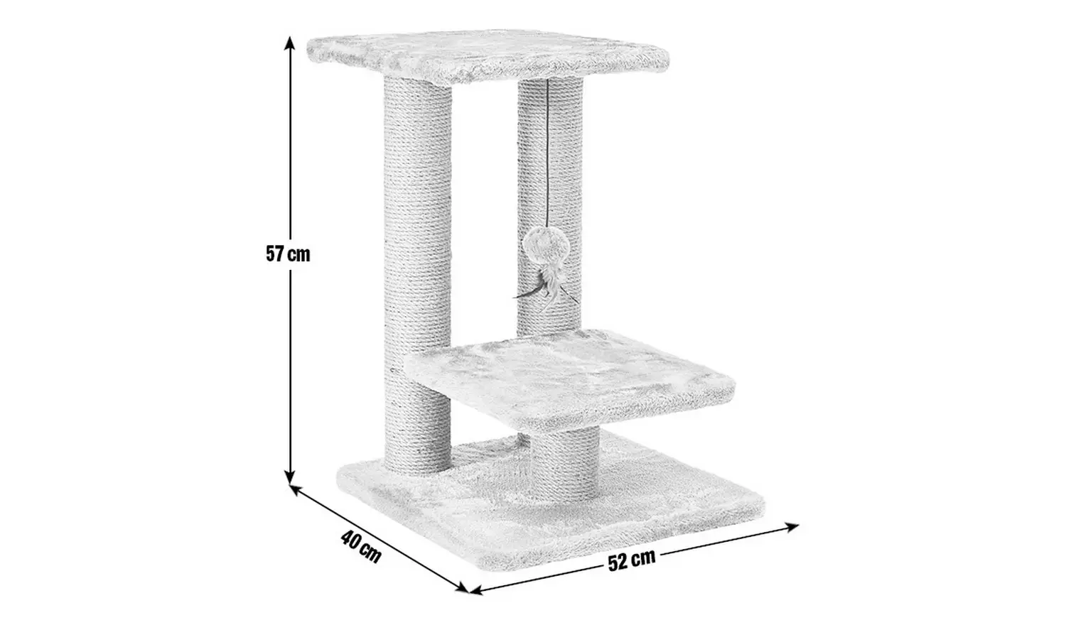 Two Tier Cat Scratching Perch-Grey