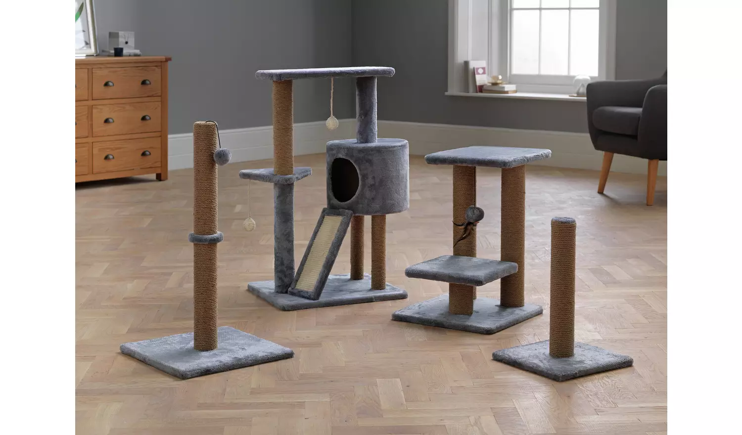 Basic Cat Scratching Post- Grey