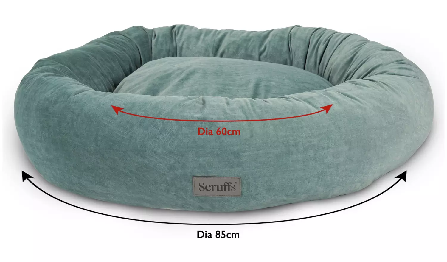 Scruffs Oslo Doughnut Grey Dog Bed - Extra Extra Large