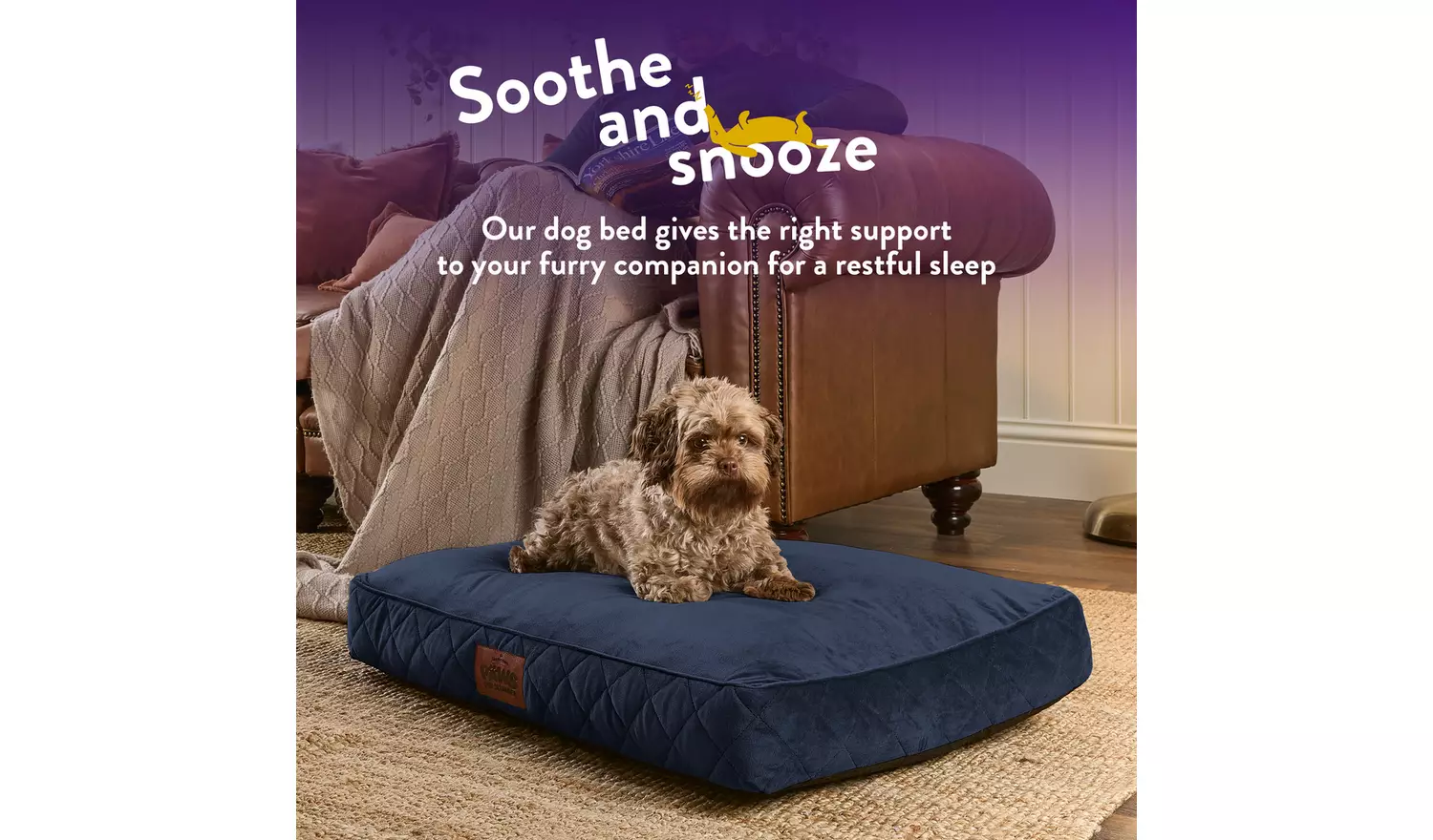 Paws For Slumber Luxury Navy Pet Bed - Medium