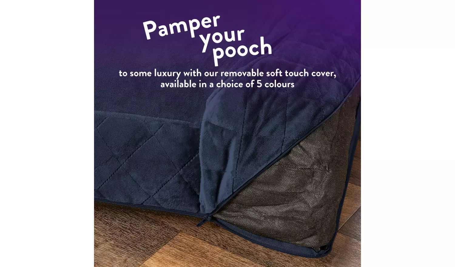 Paws For Slumber Luxury Navy Pet Bed - Medium