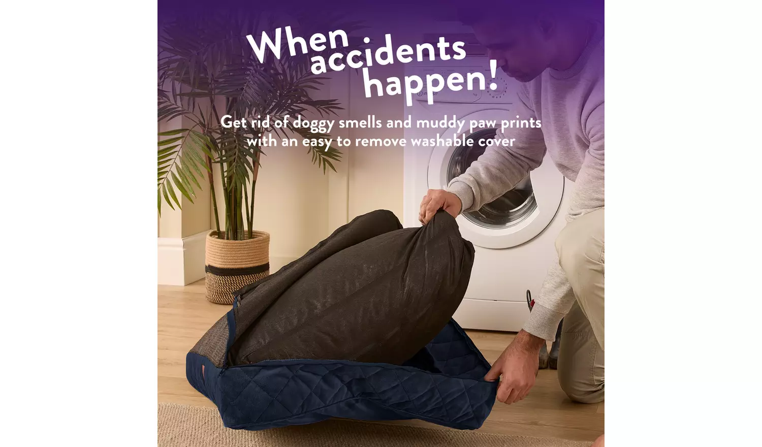 Paws For Slumber Luxury Navy Pet Bed - Medium