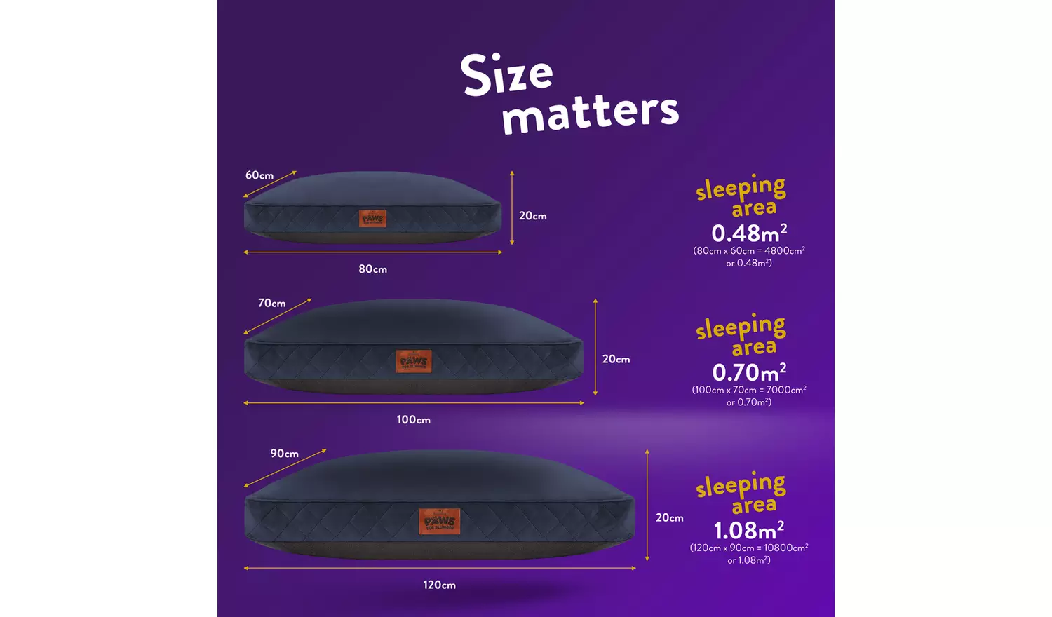 Paws For Slumber Luxury Navy Pet Bed - Medium