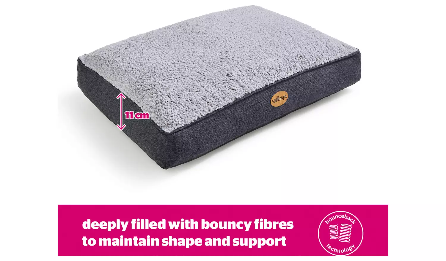 Silentnight Ultrabounce Dark Grey Dog Bed - Medium