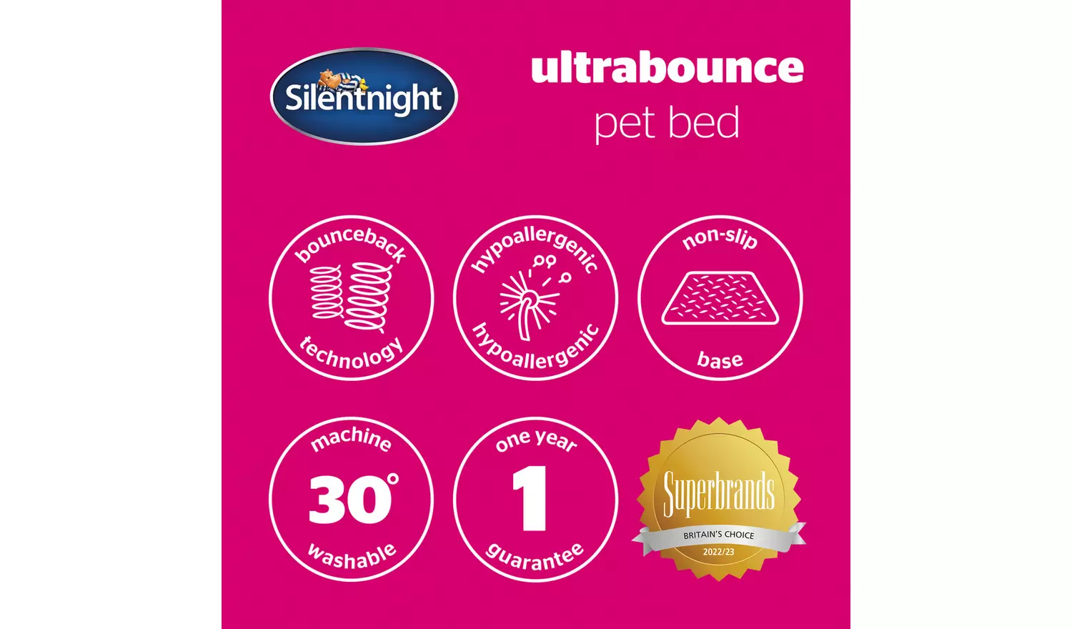 Silentnight Ultrabounce Dark Grey Dog Bed - Medium