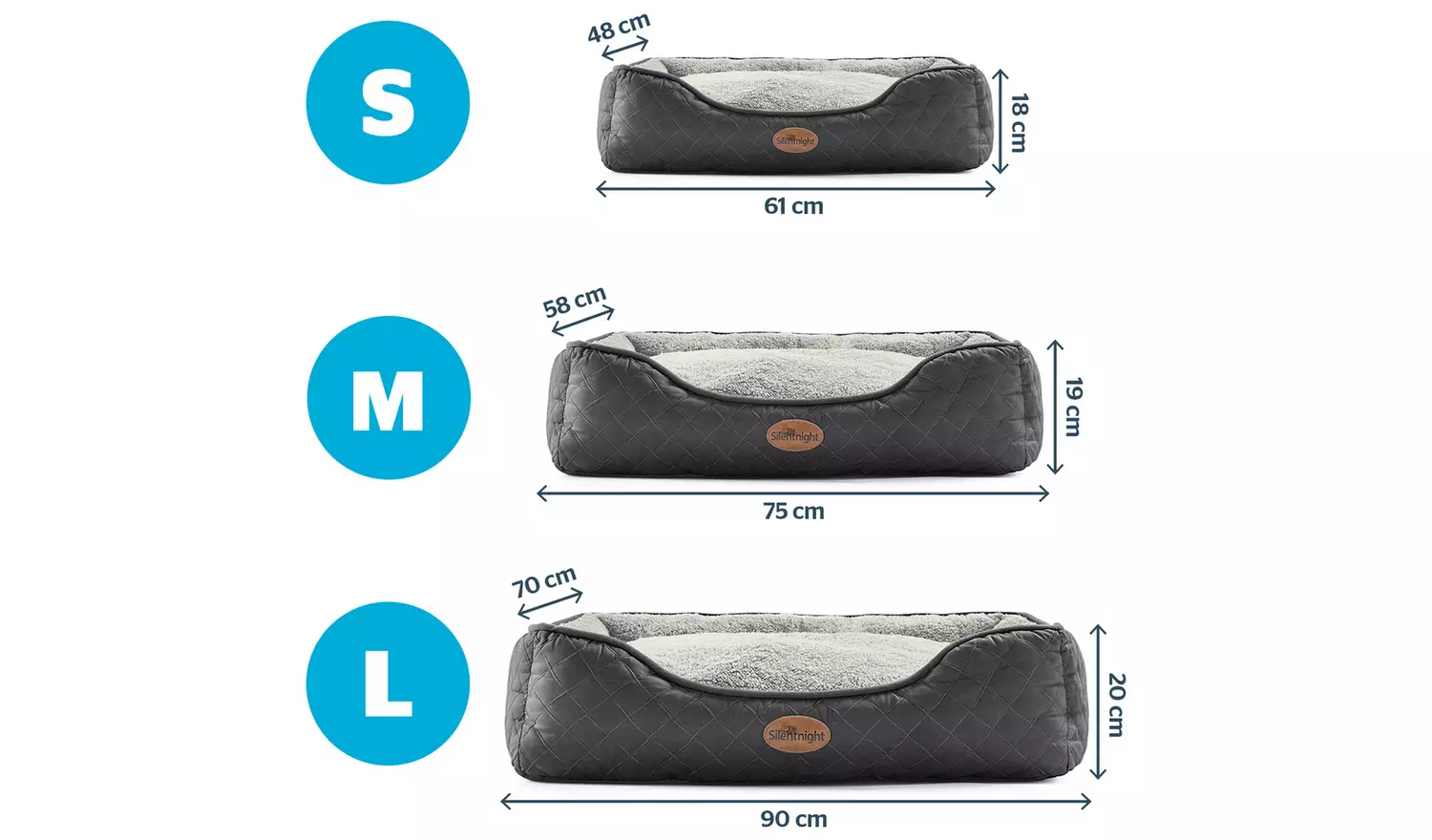 Silentnight Airmax Dark Grey Dog Bed - Small