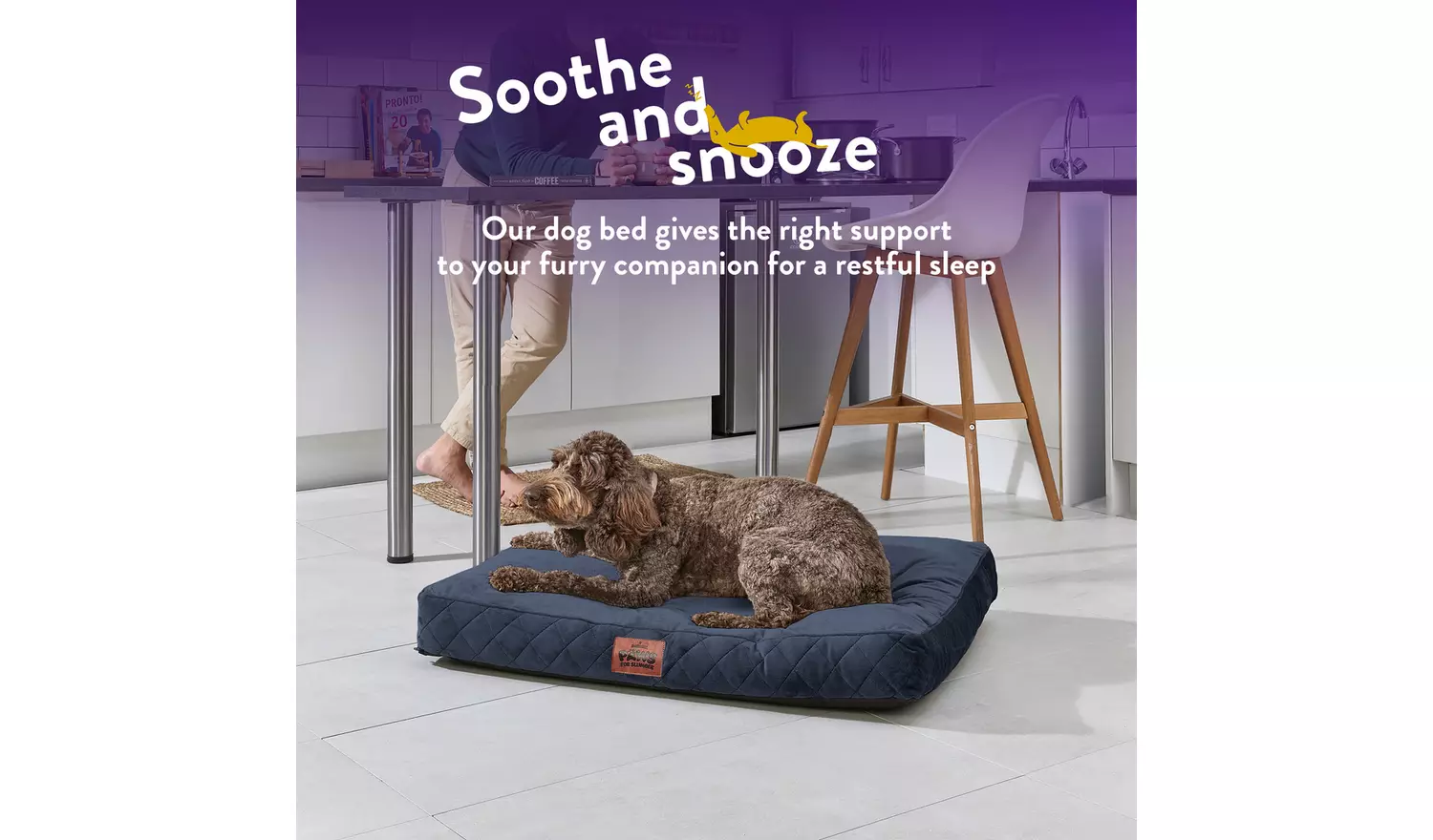 Paws For Slumber Luxury Pet Bed Navy-Large