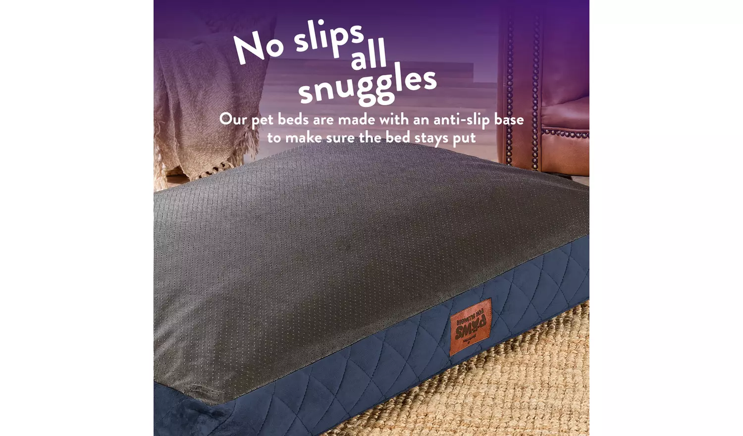 Paws For Slumber Luxury Pet Bed Navy-Large
