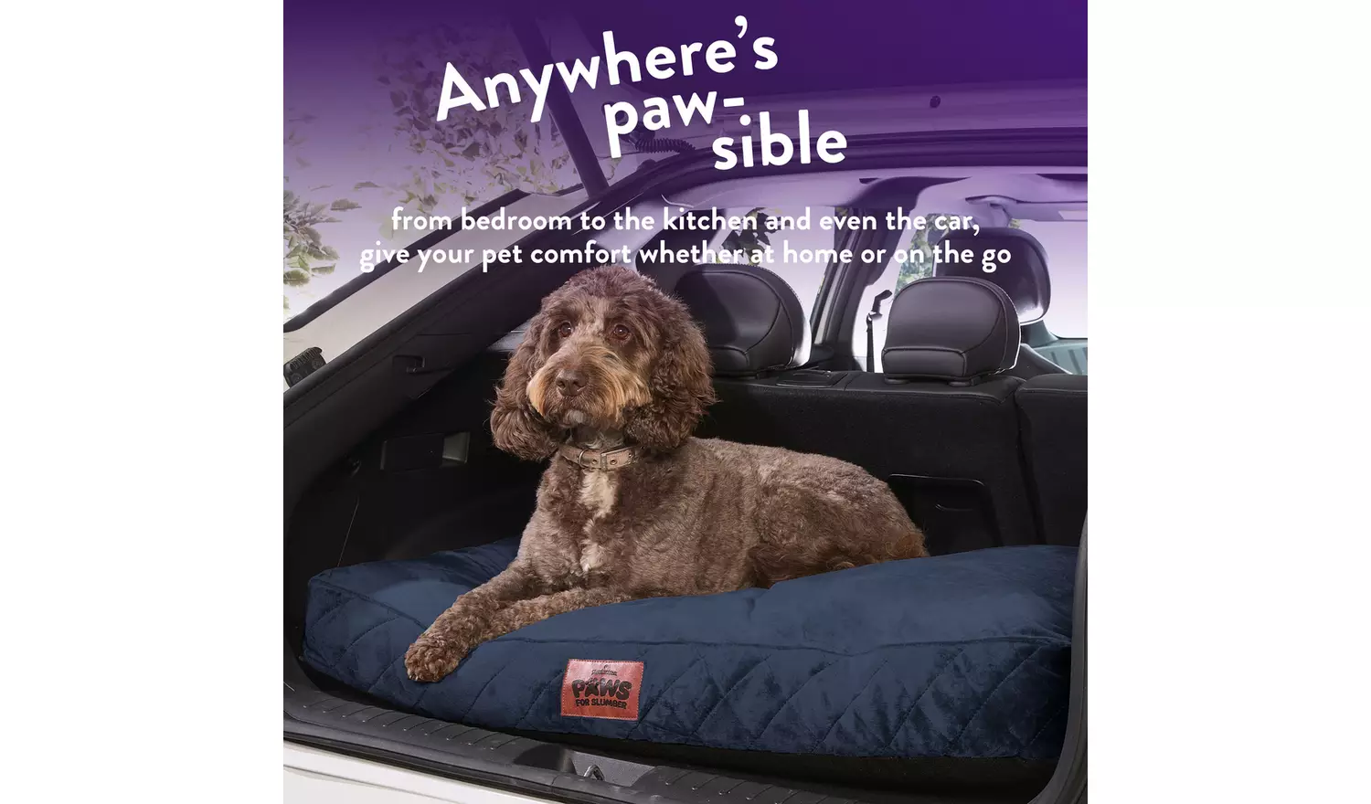 Paws For Slumber Luxury Pet Bed Navy-Large