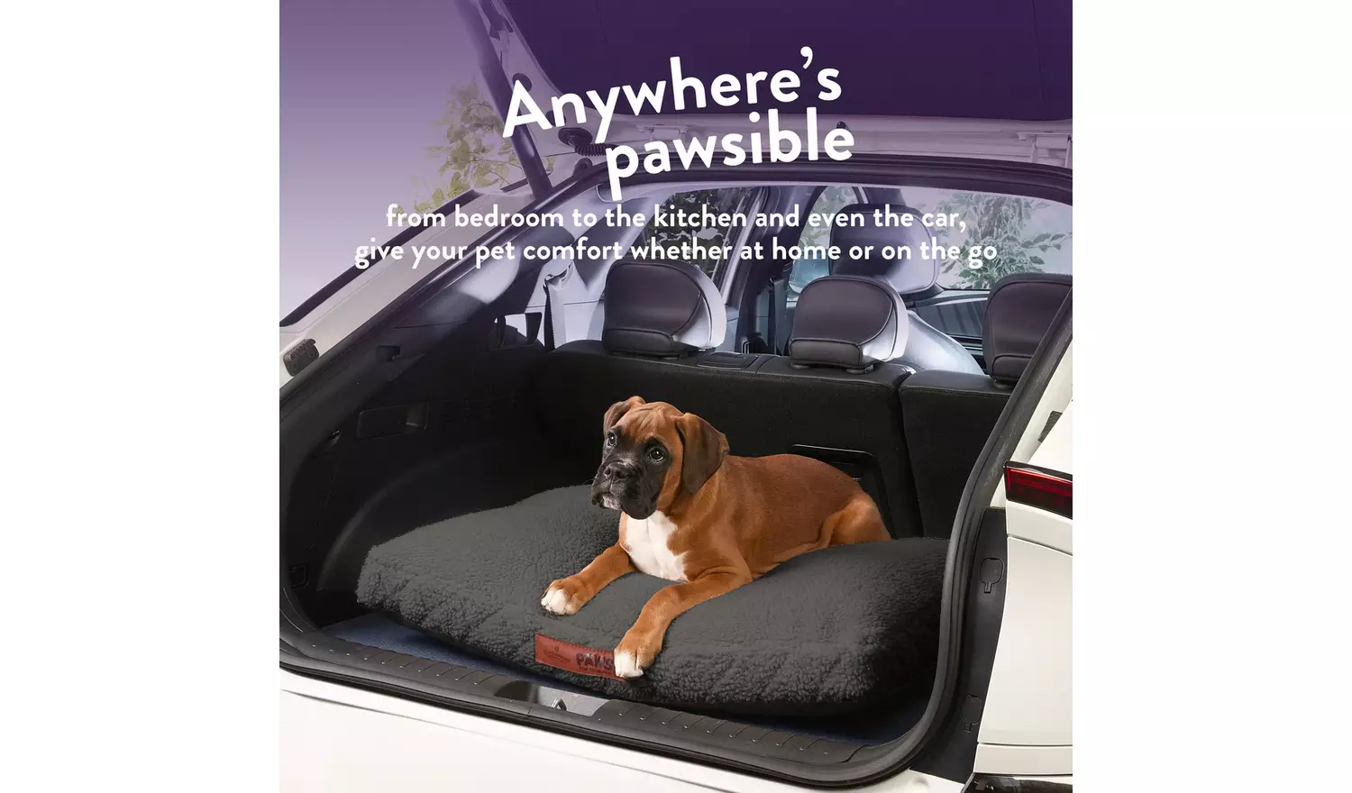 Paws For Slumber Sherpa Charcoal Pet Bed-Medium