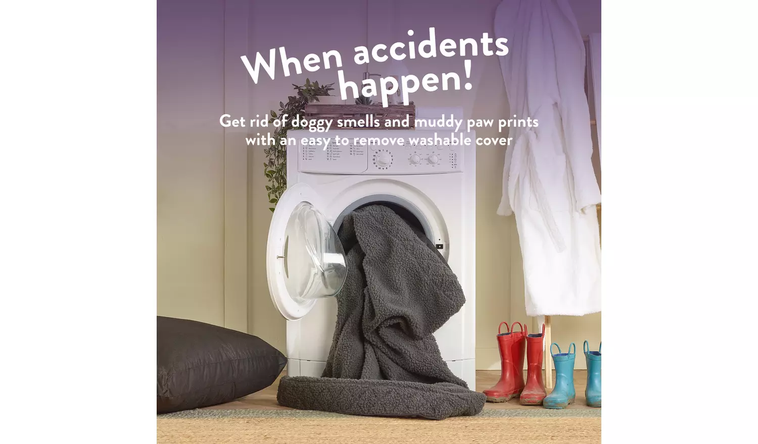 Paws For Slumber Sherpa Charcoal Pet Bed-Medium