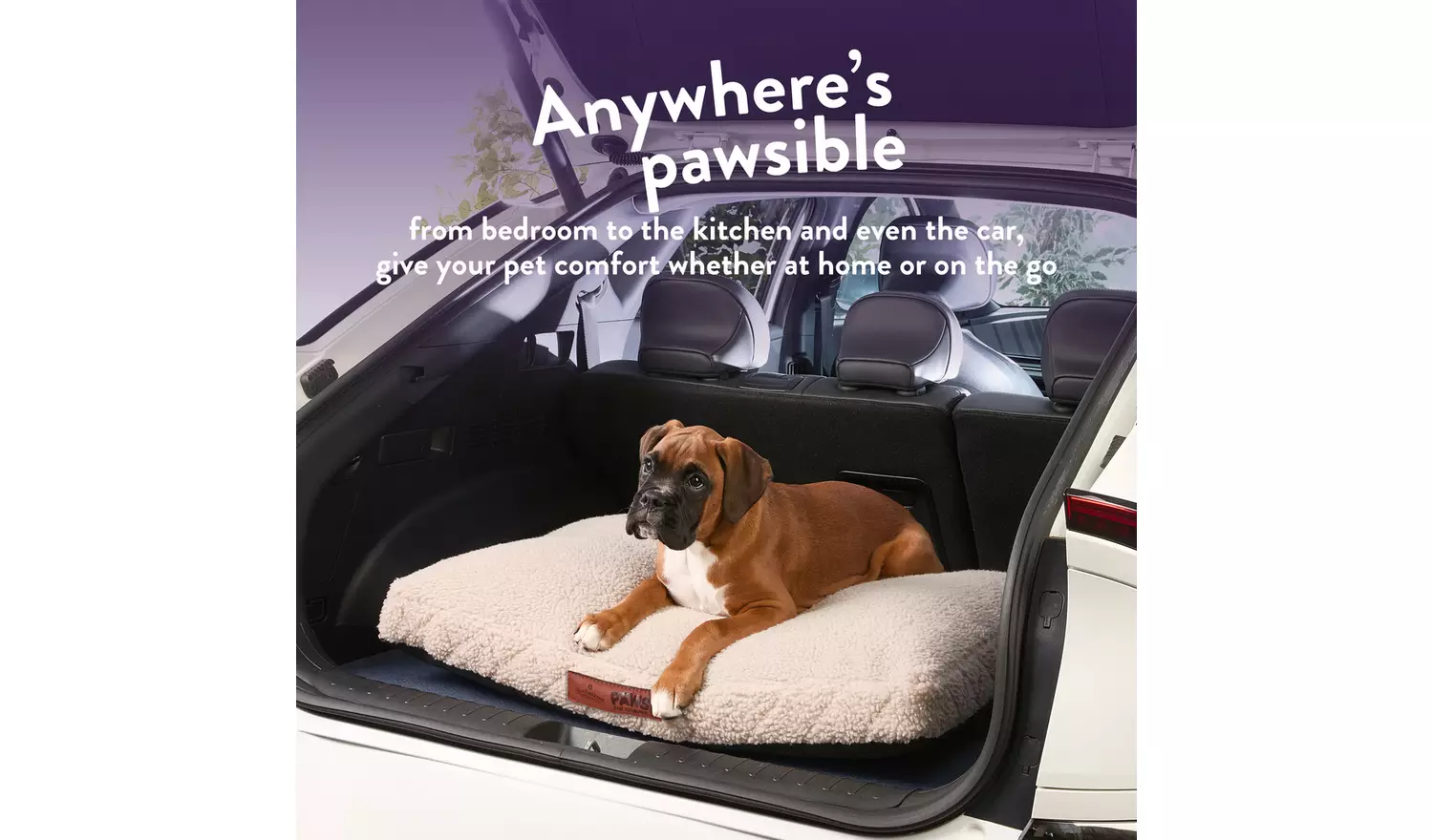 Paws For Slumber Sherpa Natural Pet Bed-Medium