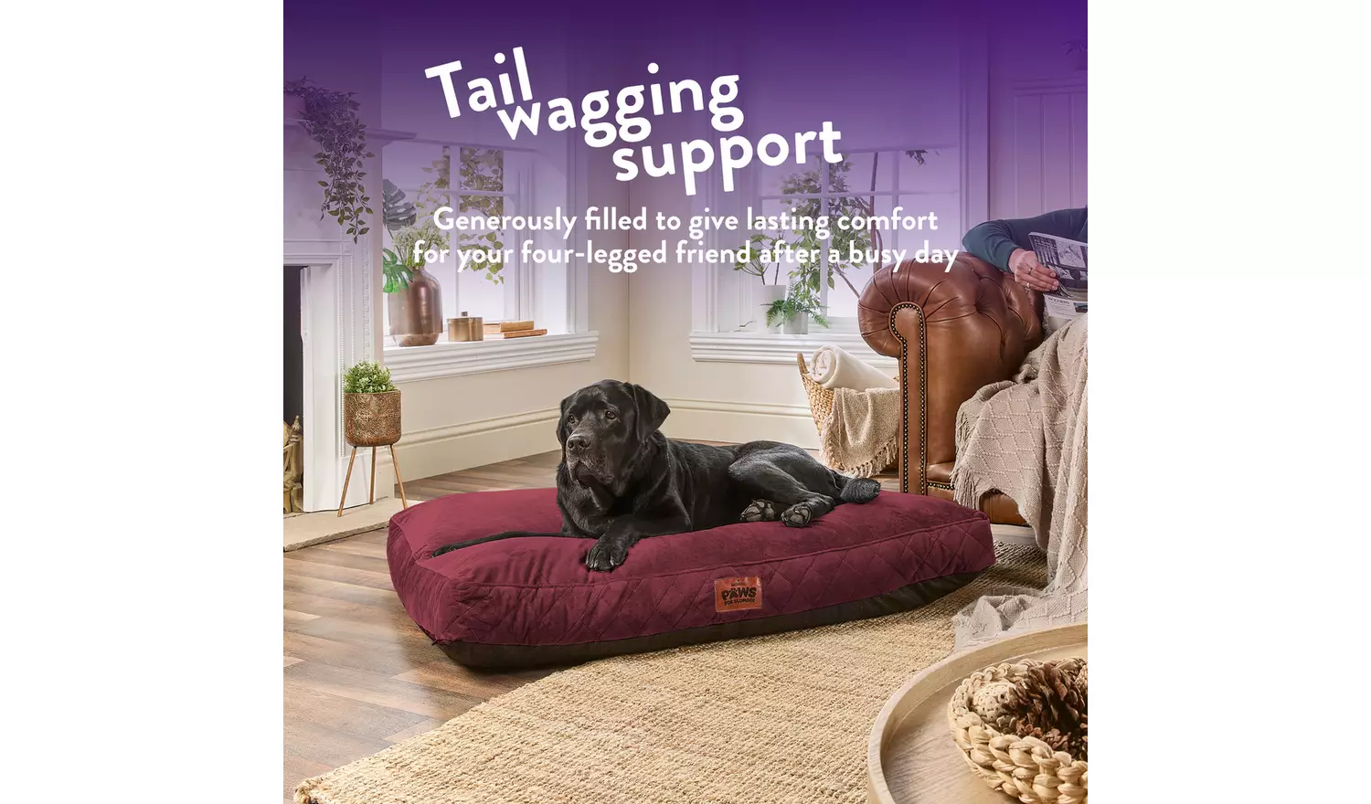 Paws For Slumber Luxury Claret Pet Bed-XL