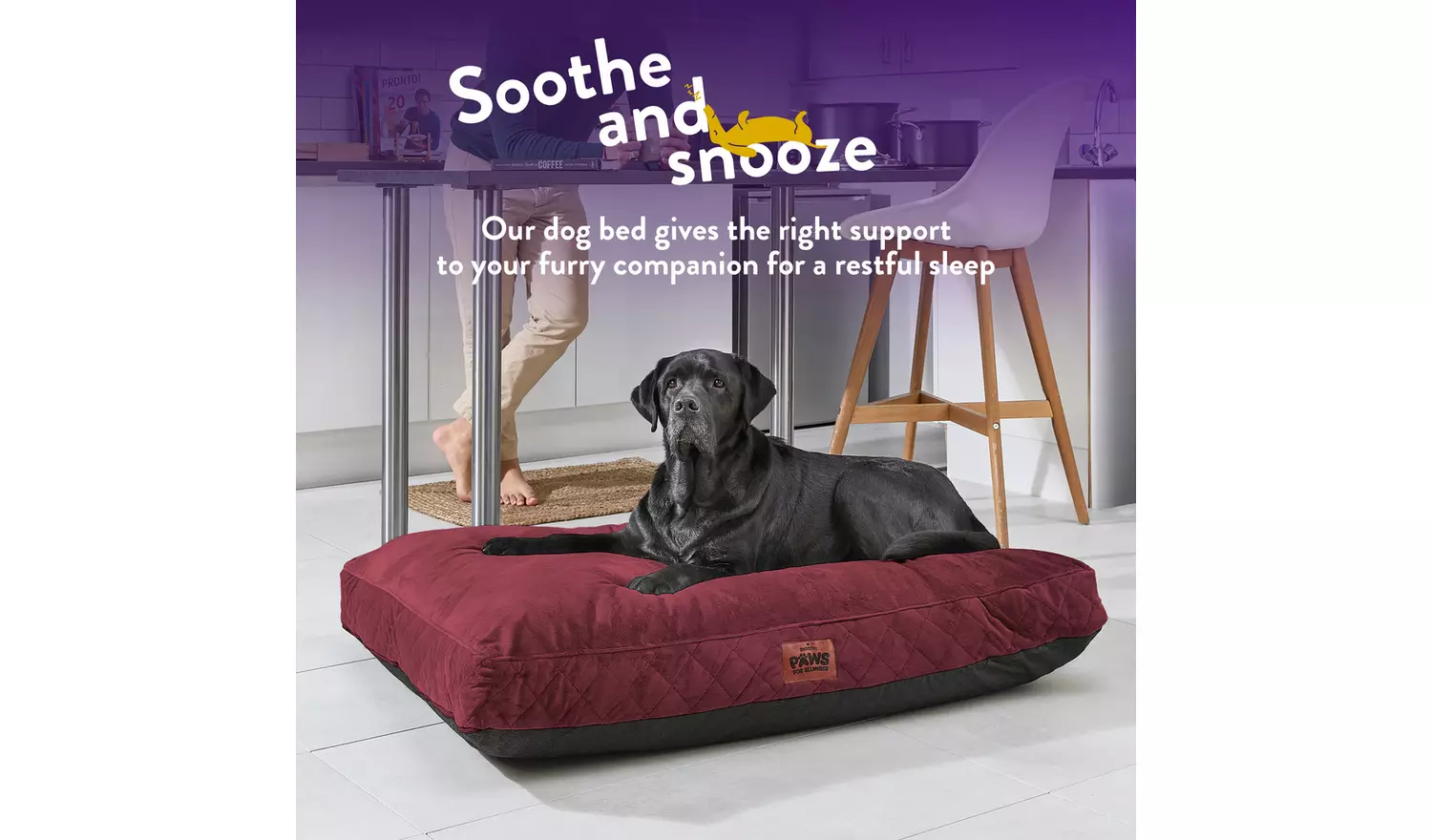 Paws For Slumber Luxury Claret Pet Bed-XL
