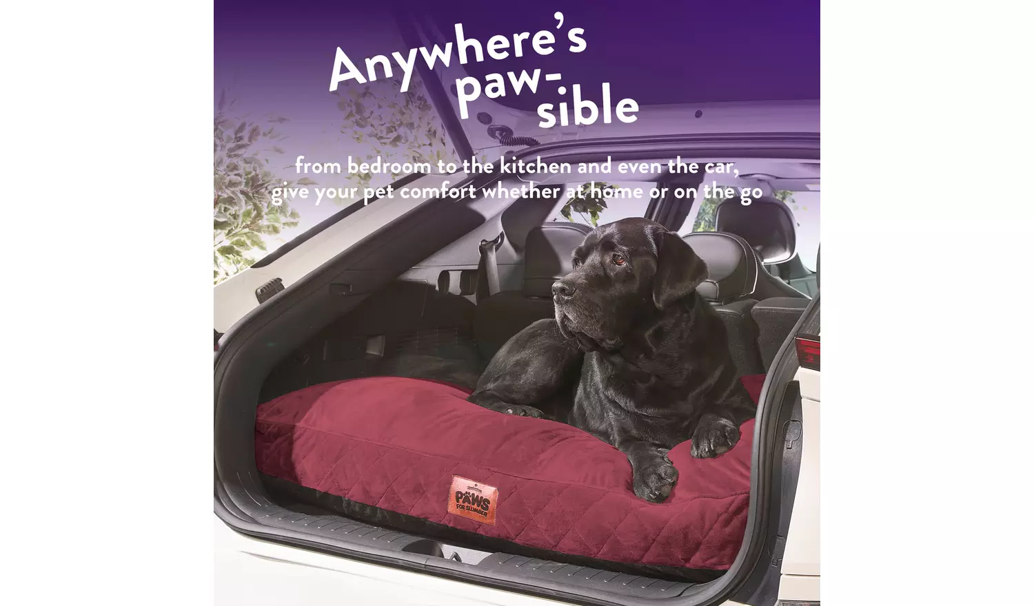 Paws For Slumber Luxury Claret Pet Bed-XL