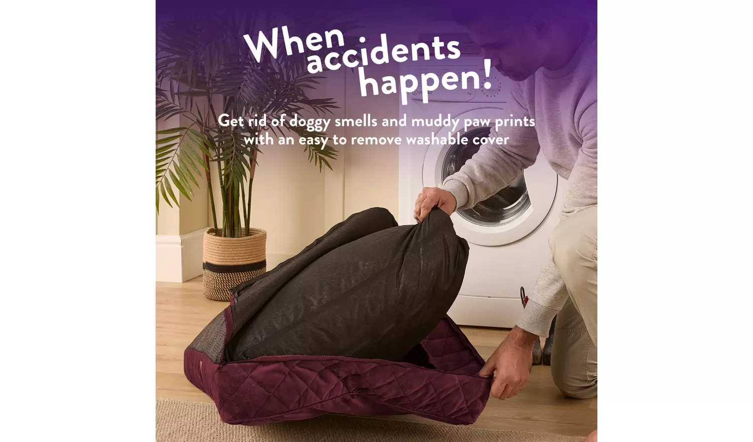 Paws For Slumber Luxury Claret Pet Bed-XL