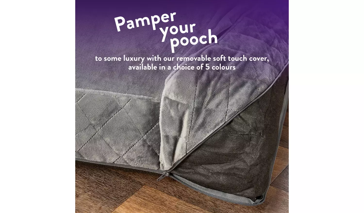 Paws For Slumber Luxury Grey Pet Bed-Large