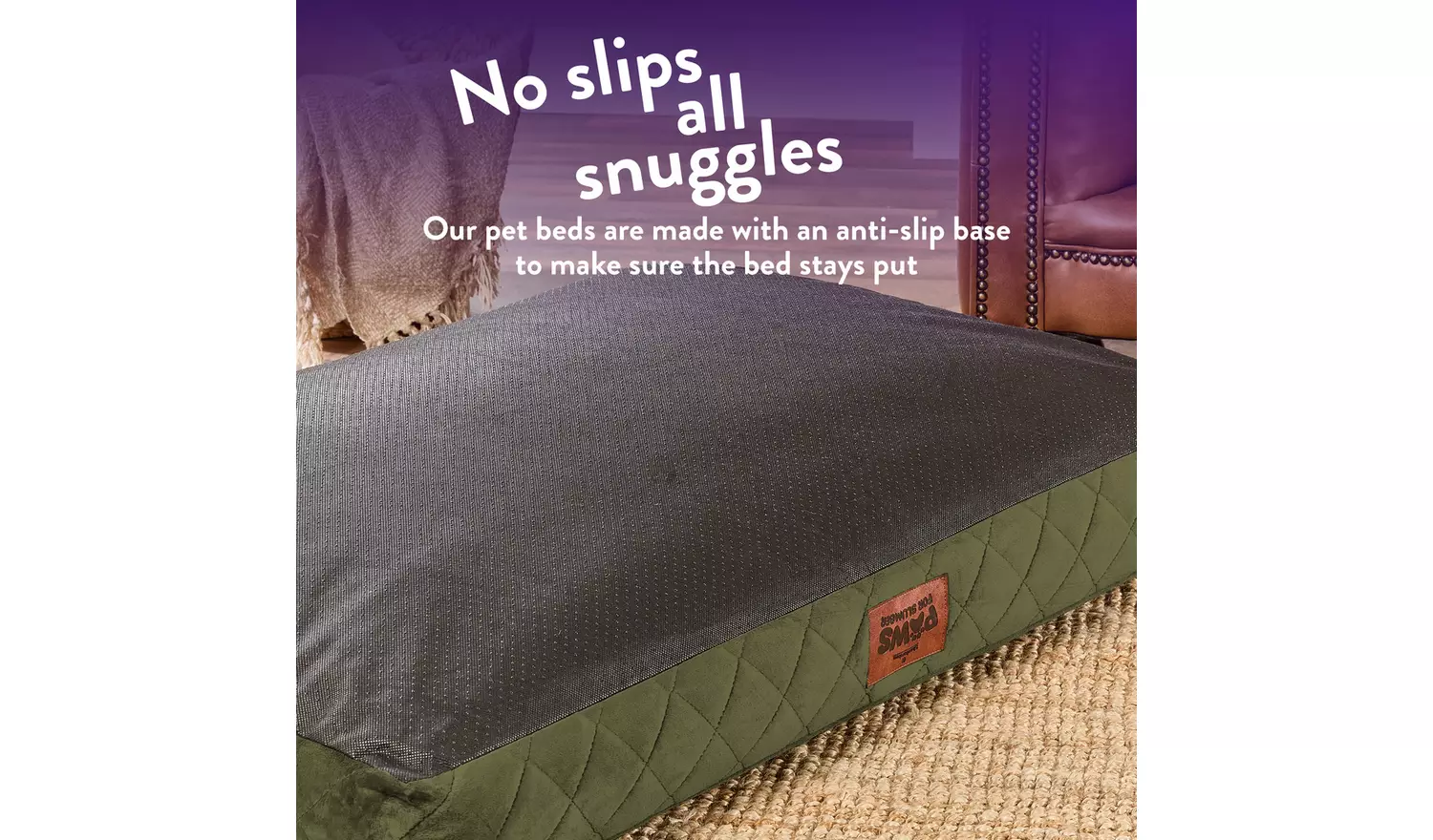 Paws For Slumber Luxury Forest Green Pet Bed-Large