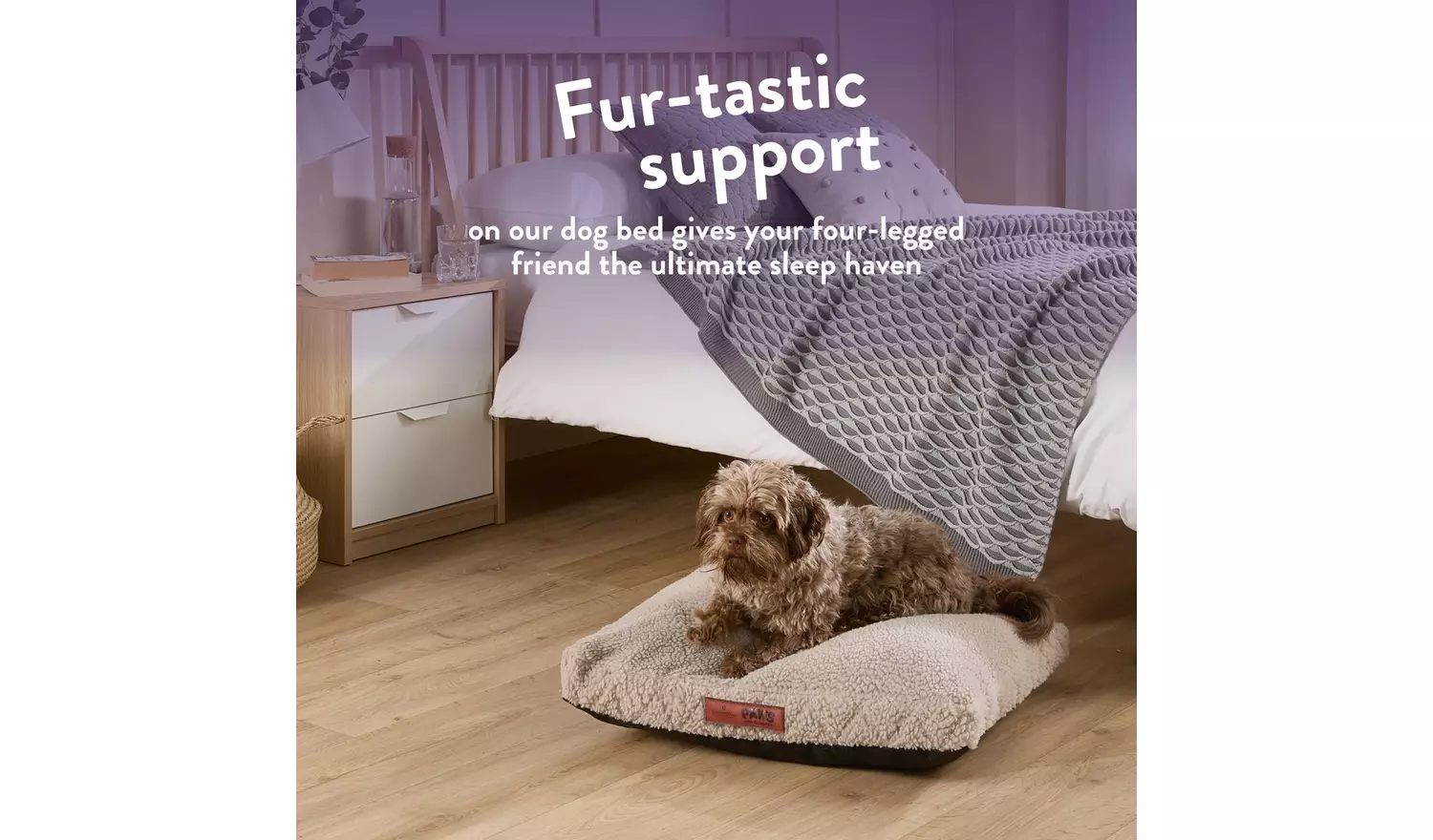 Paws For Slumber Sherpa Natural Pet Bed-Small