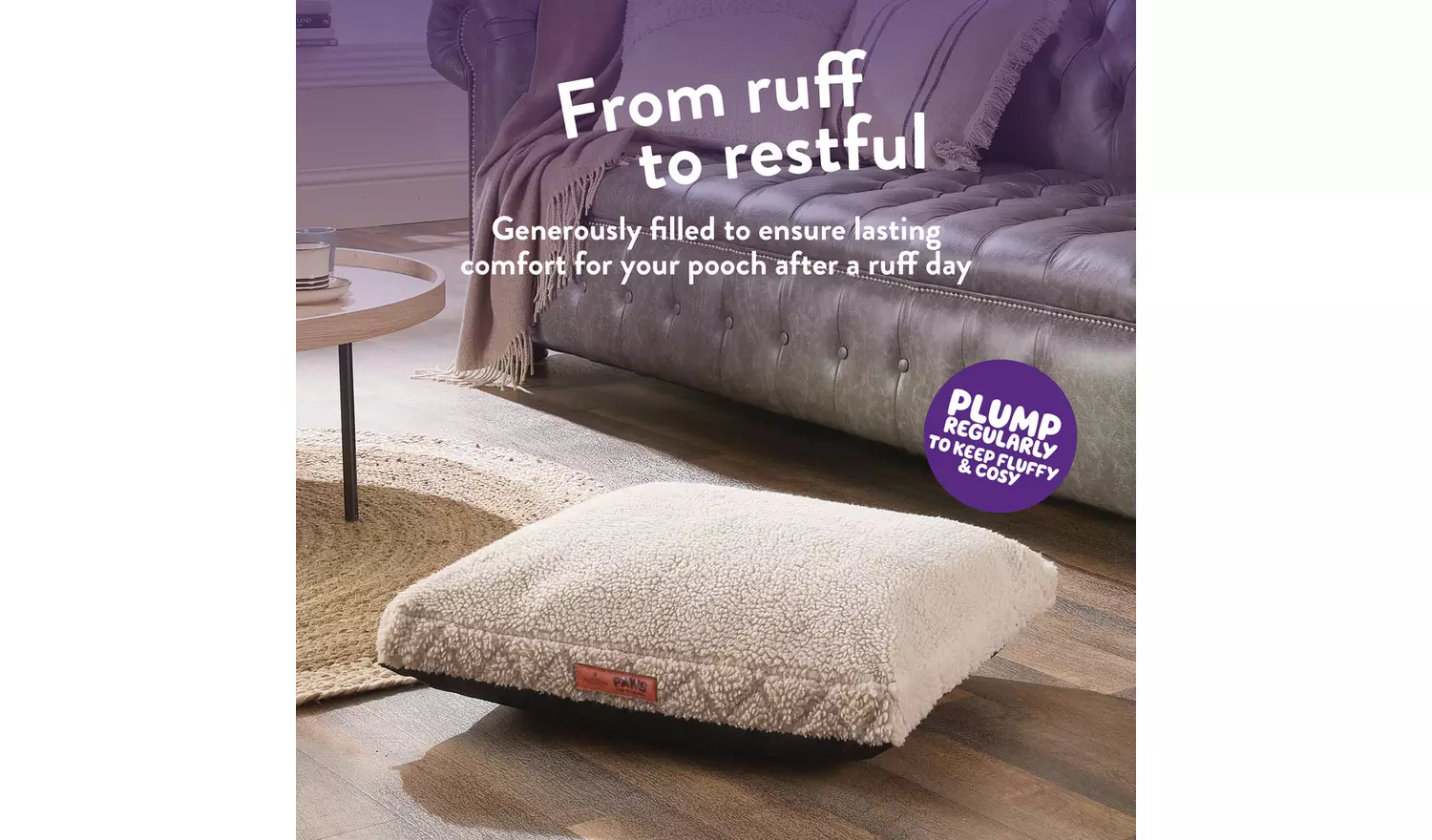 Paws For Slumber Sherpa Natural Pet Bed-Small