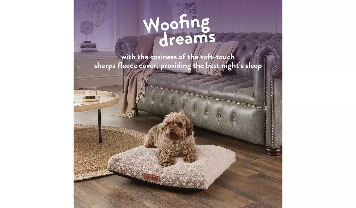 Paws For Slumber Sherpa Natural Pet Bed-Small