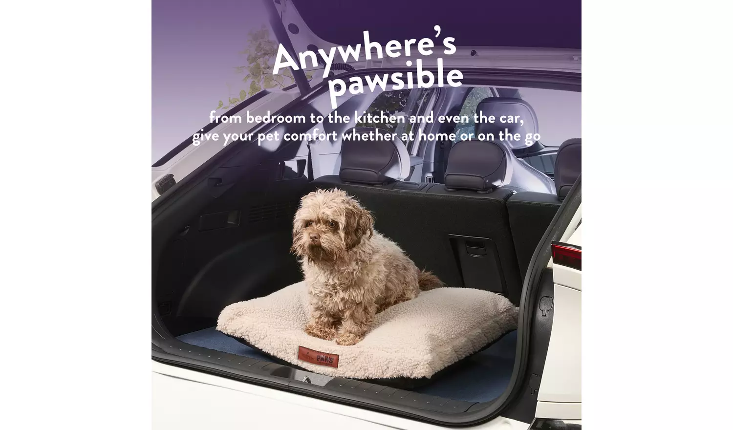 Paws For Slumber Sherpa Natural Pet Bed-Small