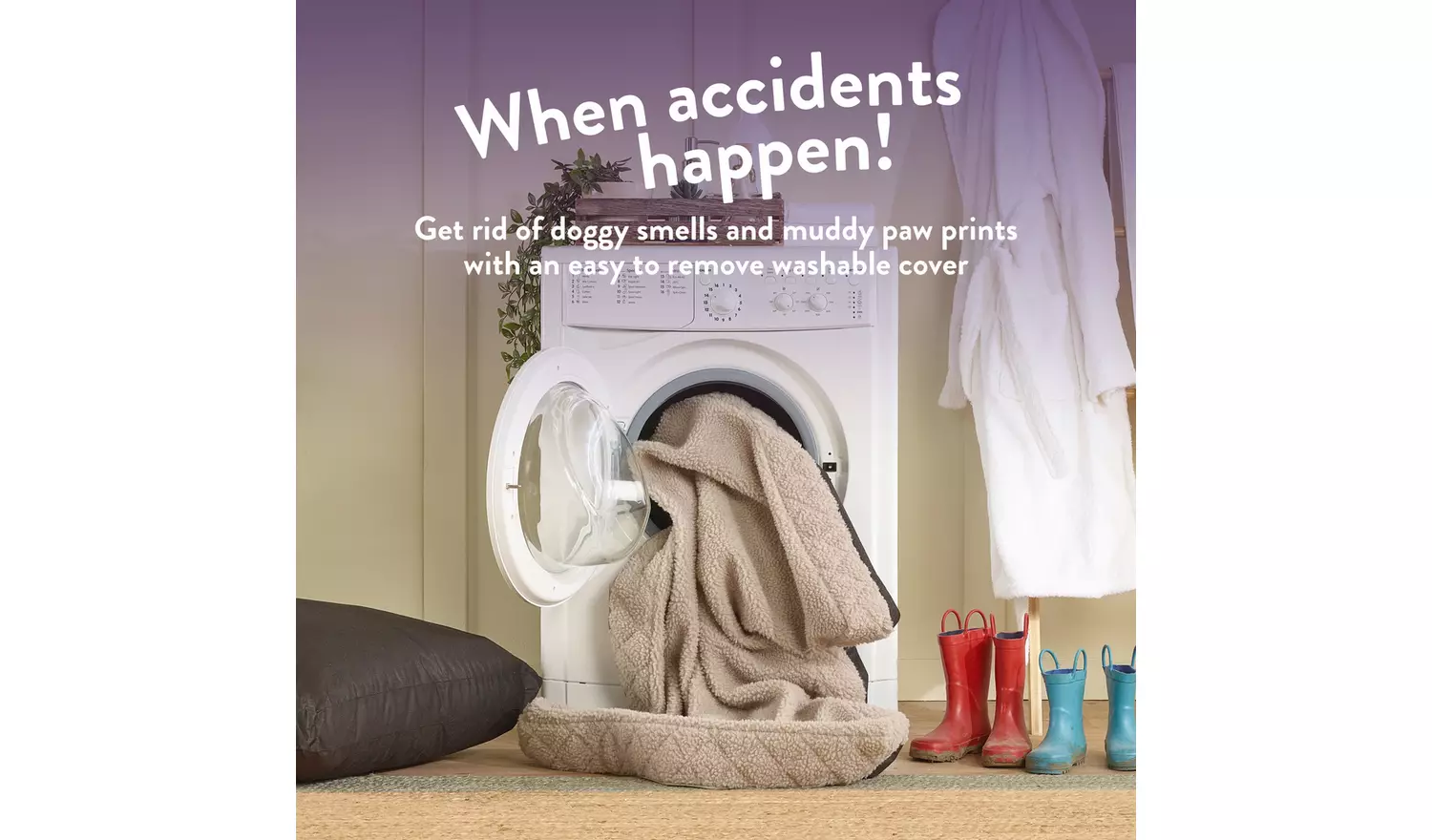 Paws For Slumber Sherpa Natural Pet Bed-Small