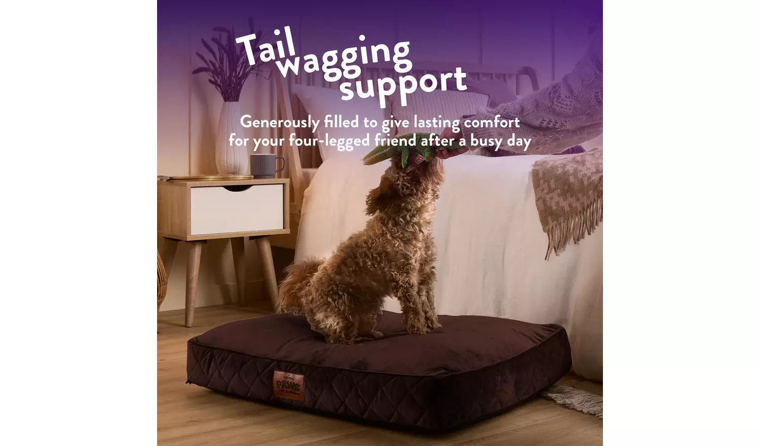 Paws For Slumber Luxury Chocolate Pet Bed-Medium