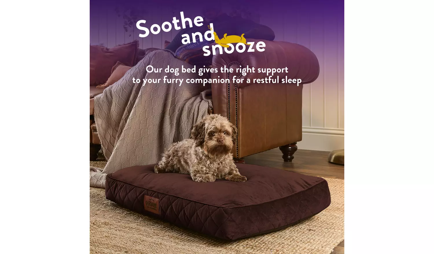 Paws For Slumber Luxury Chocolate Pet Bed-Medium