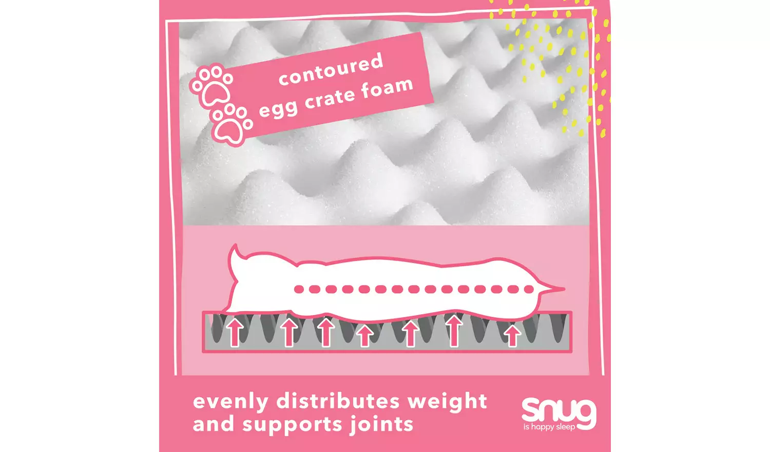 Snug Orthopedic Grey Pet Bed-Large