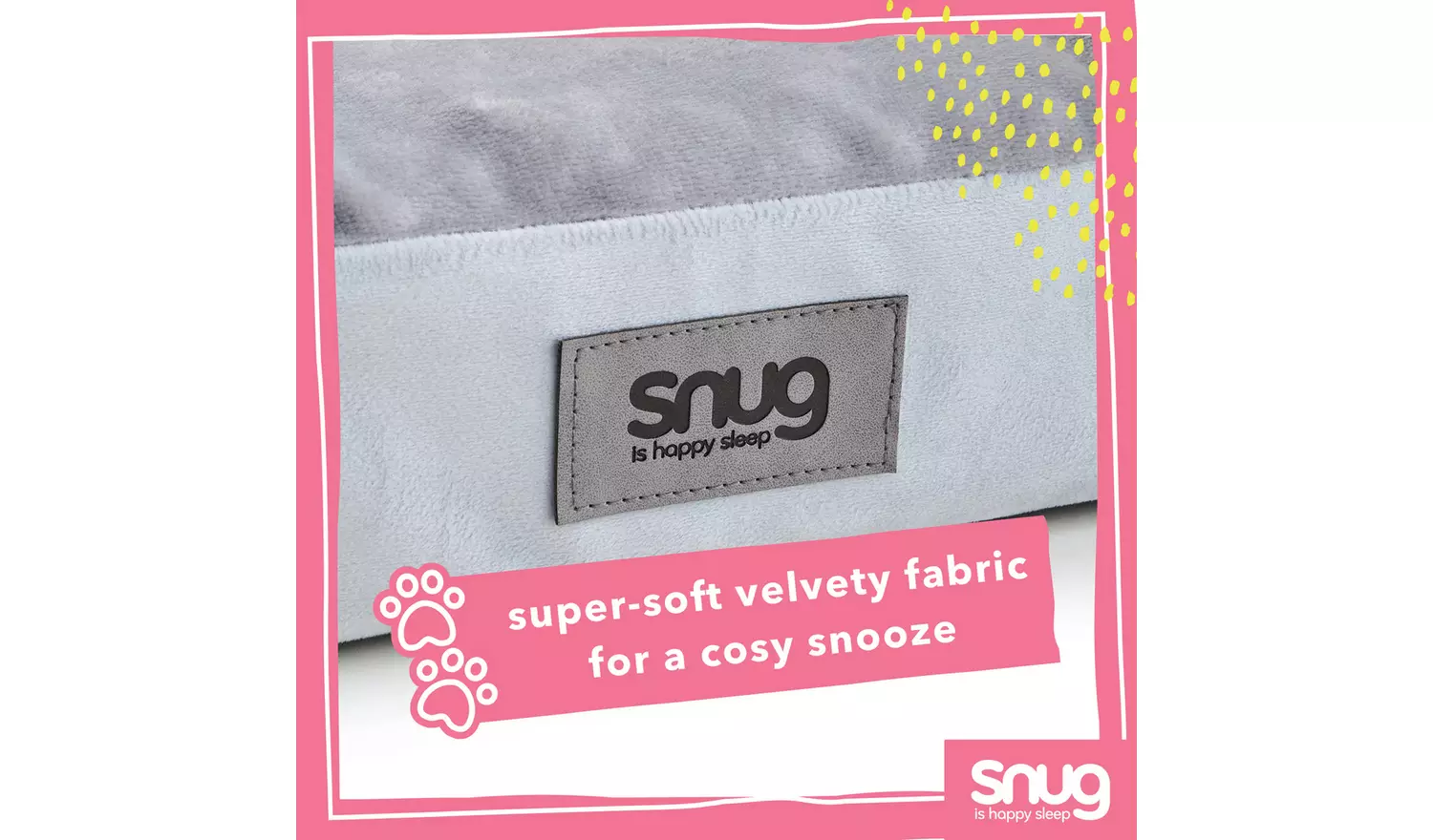 Snug Orthopedic Grey Pet Bed-Large