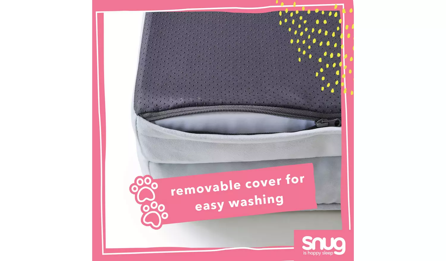 Snug Orthopedic Grey Pet Bed-Large