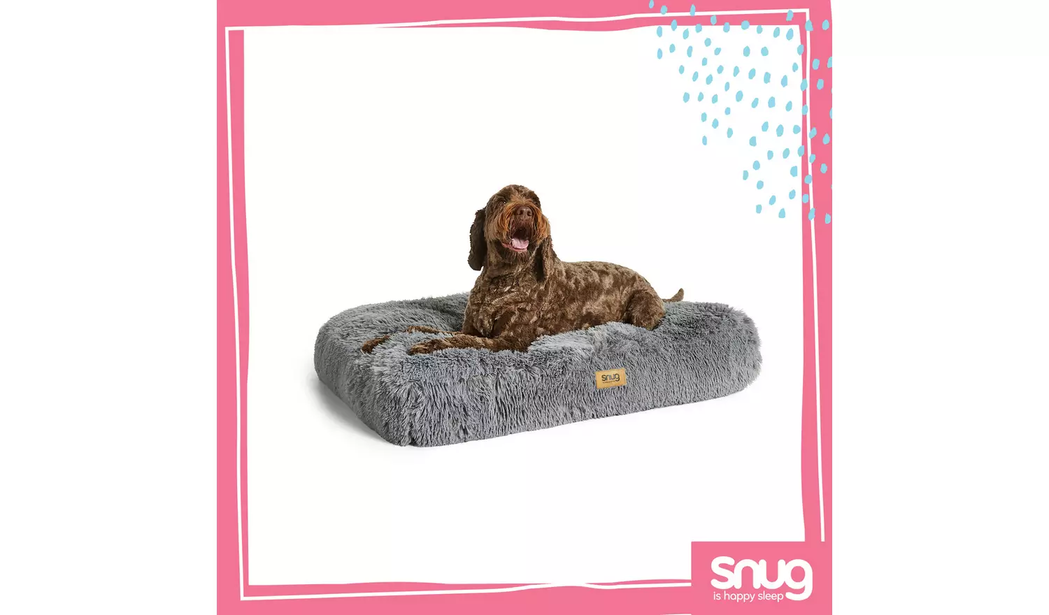 Snug Super Fluffy Grey Pet Bed-Small