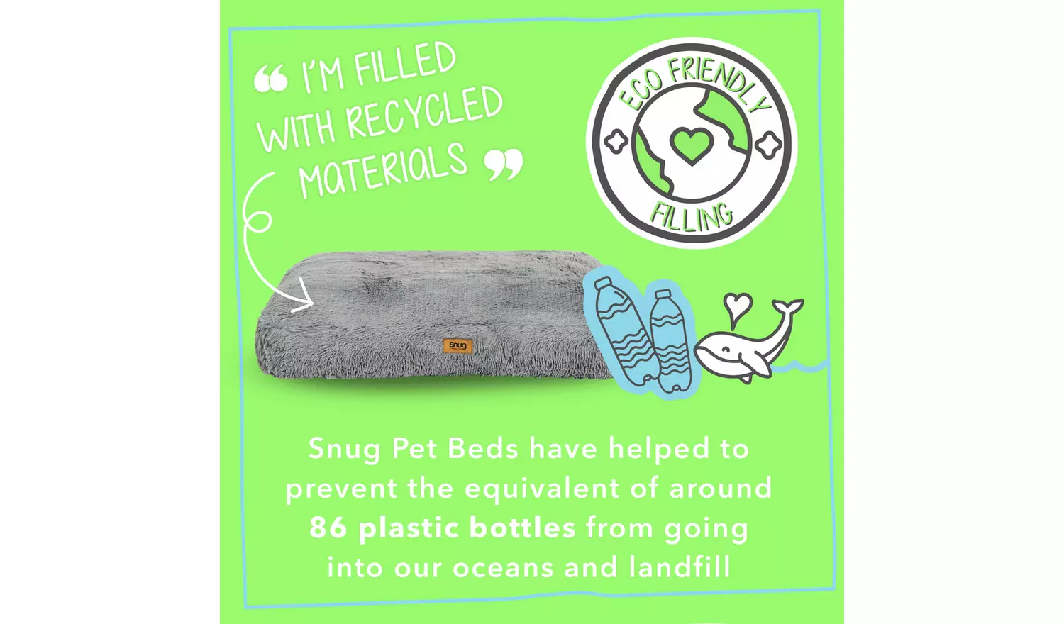 Snug Super Fluffy Grey Pet Bed-Small