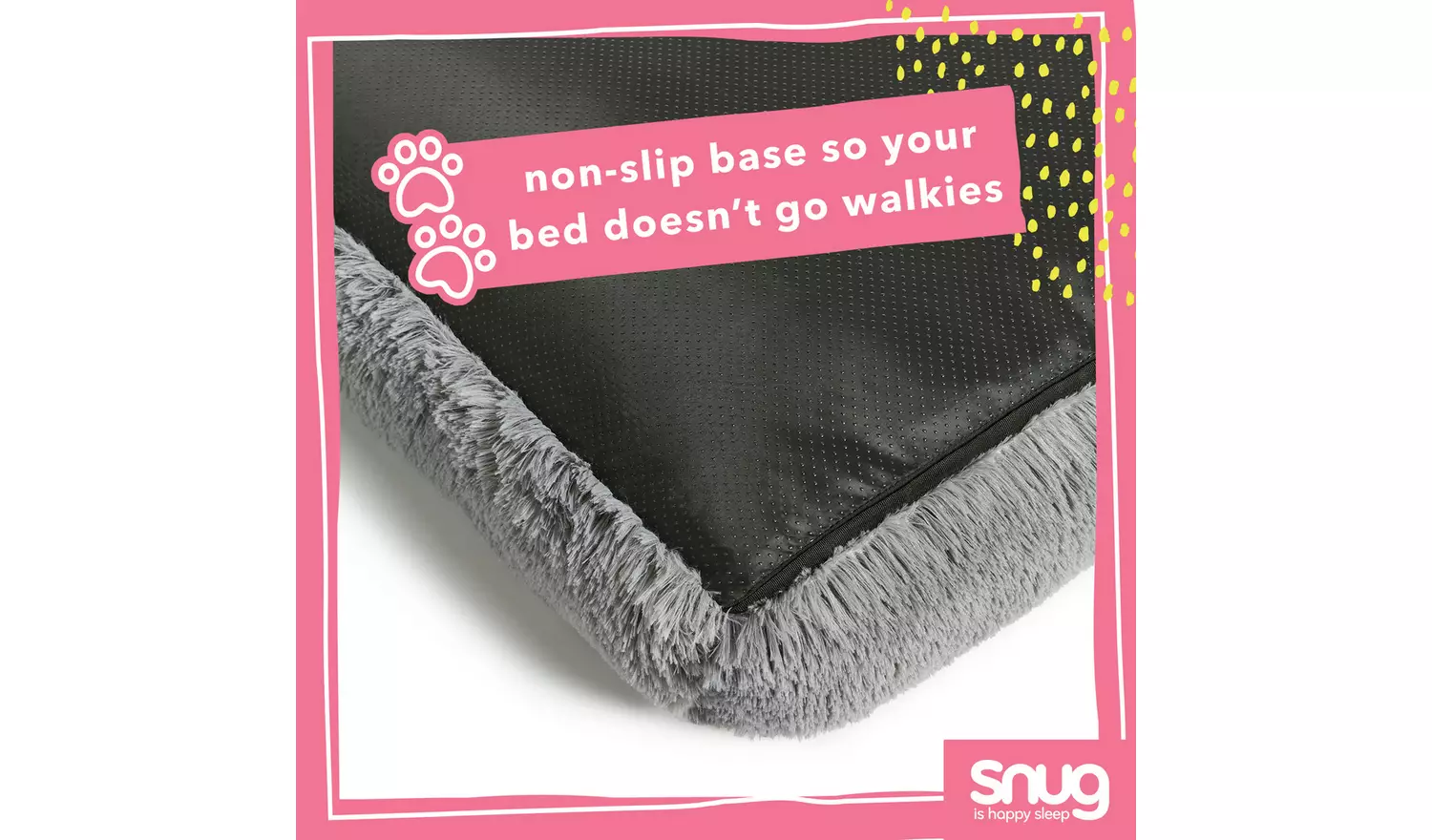 Snug Super Fluffy Grey Pet Bed-Small