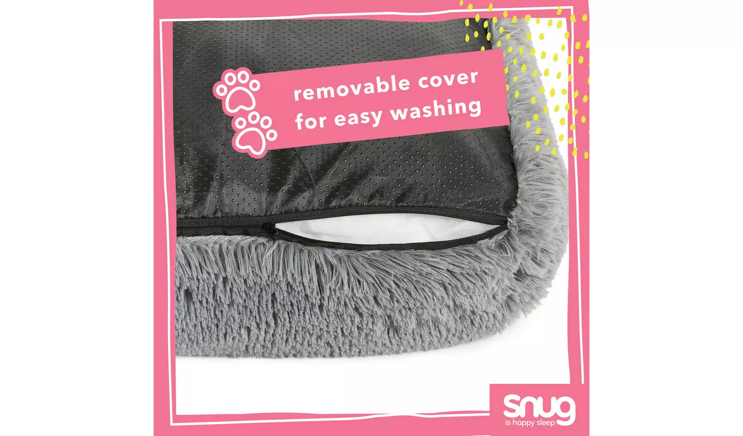 Snug Super Fluffy Grey Pet Bed-Large